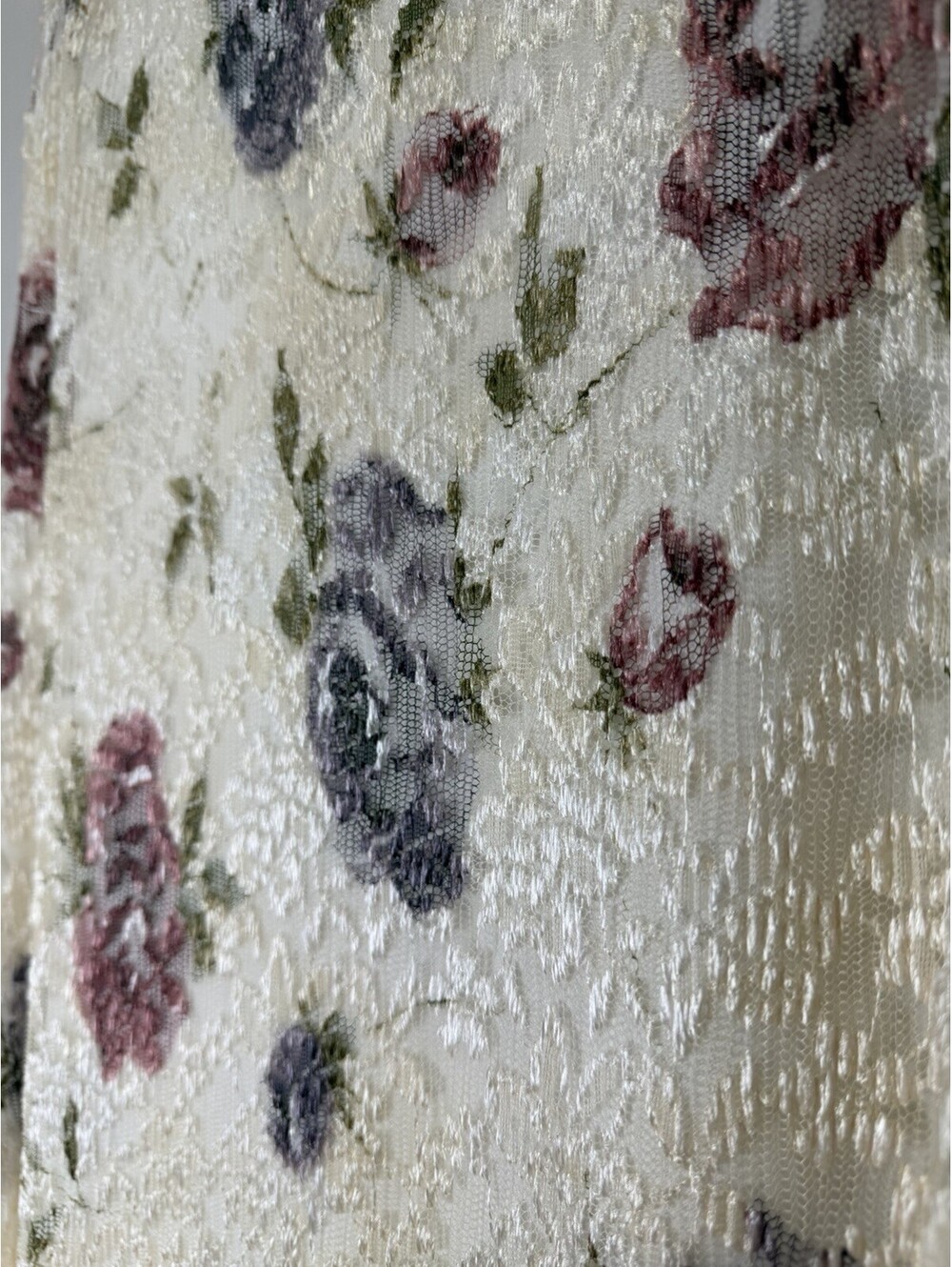 90s Fairycore Maxi Dress w/ Floral Lace Overlay Size 14 Grunge Coquette Romantic - Picture 5 of 9